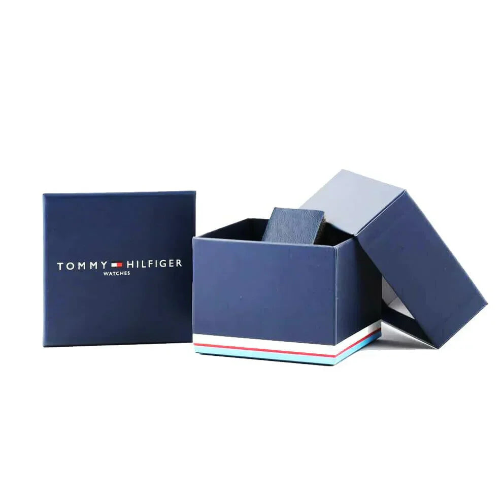 Tommy Hilfiger Decker 1791351 Silver Case Black Dial Red Silicone Men's Watch