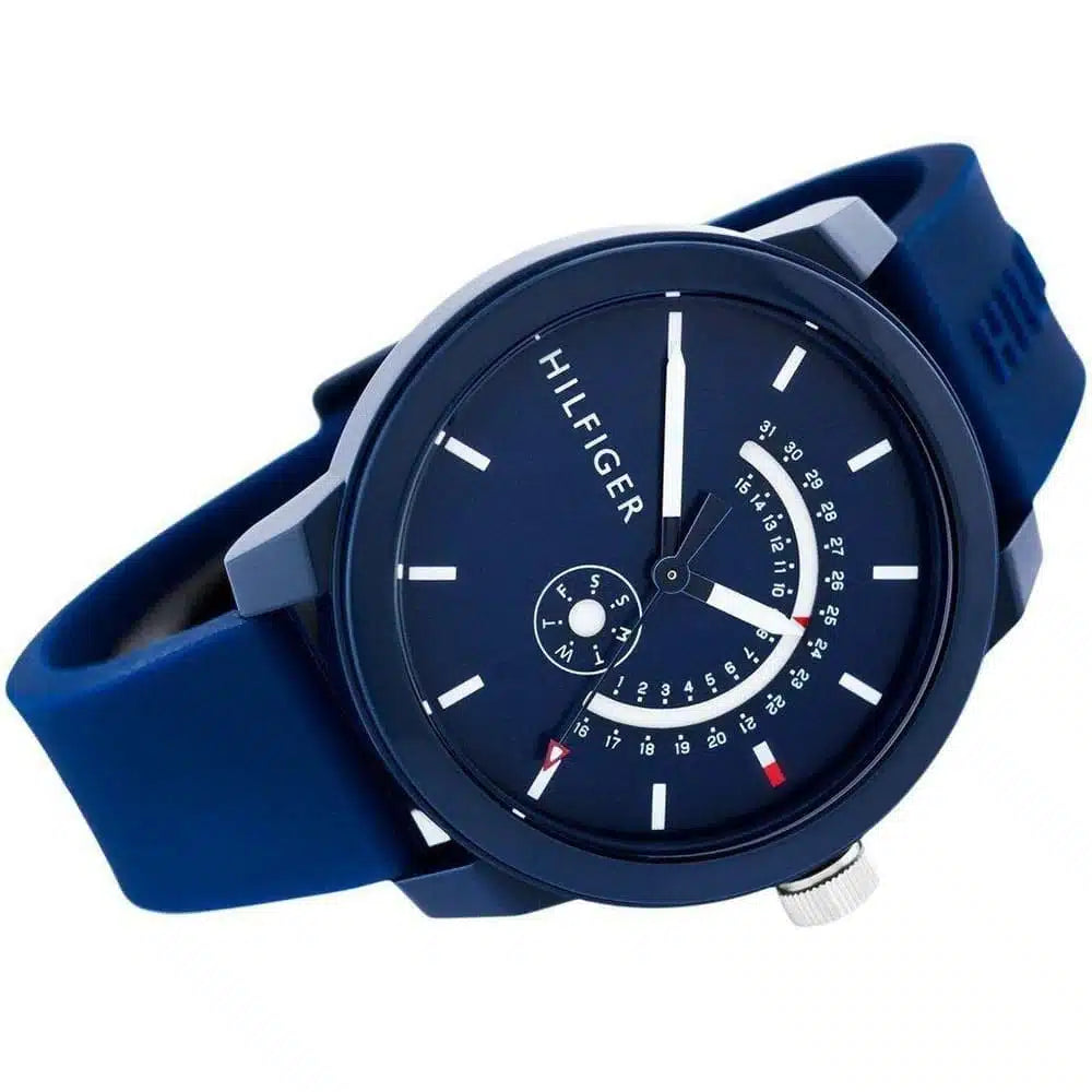 Tommy Hilfiger Brooklyn 1791482 Multi-Function Blue Dial Men's Blue Rubber Watch