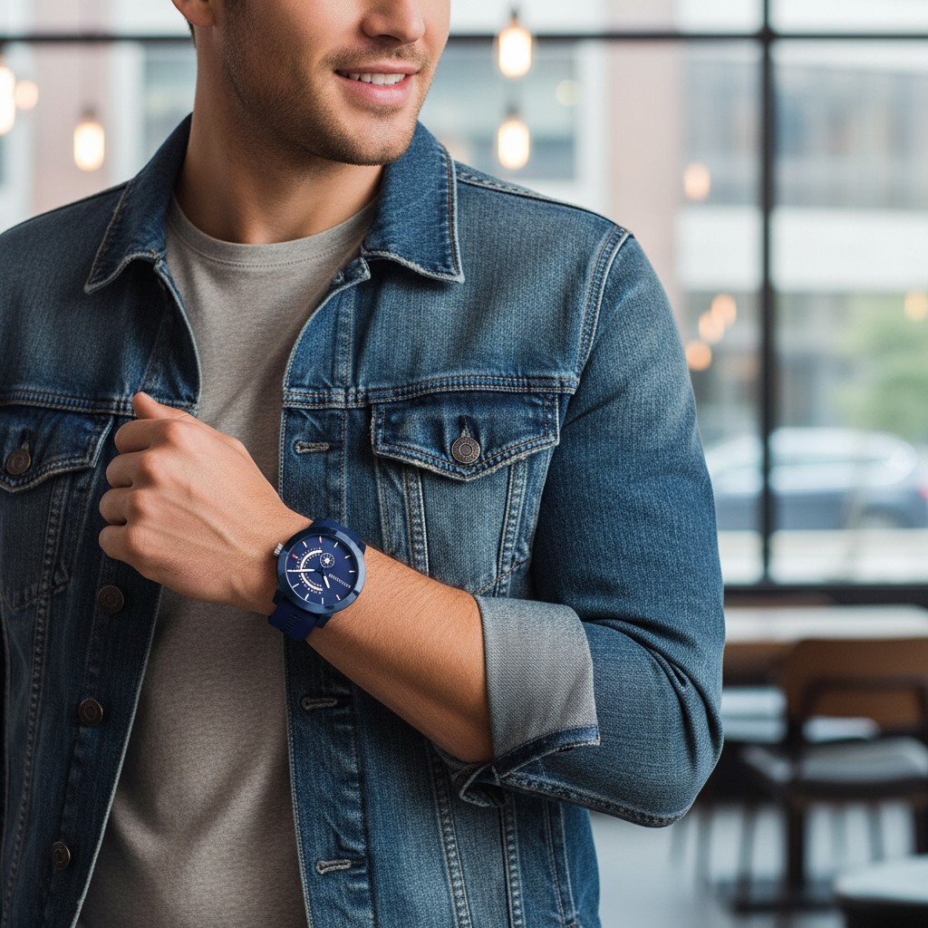 Tommy Hilfiger Brooklyn 1791482 Multi-Function Blue Dial Men's Blue Rubber Watch