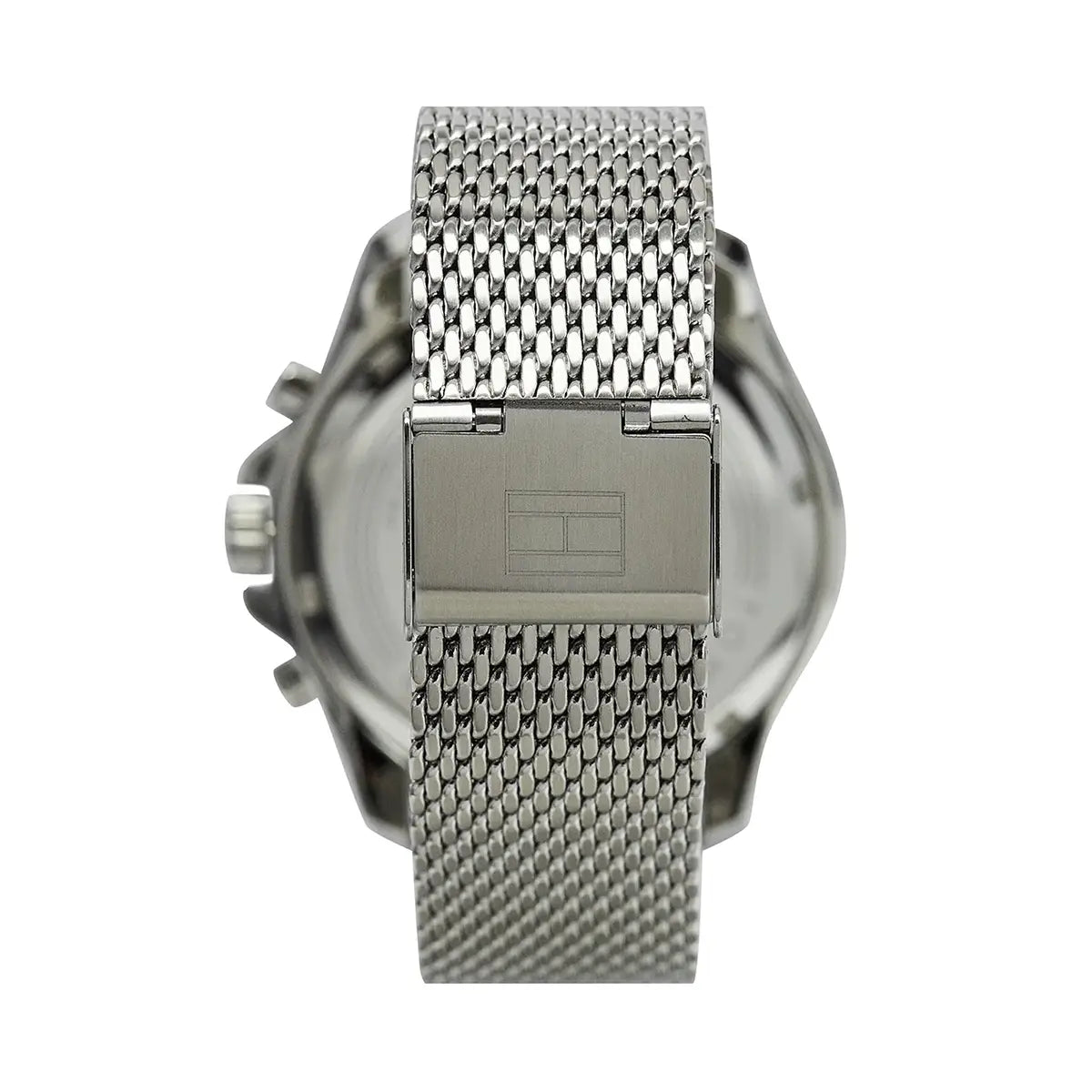 Tommy Hilfiger Jordan 1792092 Silver Mesh Strap Black Dial Men's Watch