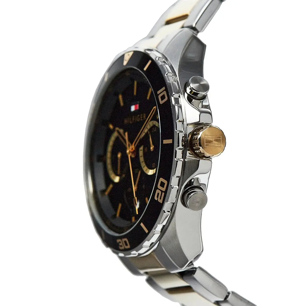 Tommy Hilfiger Jordan 1792095 Two-Tone Silver & Gold Black Dial Men's Watch