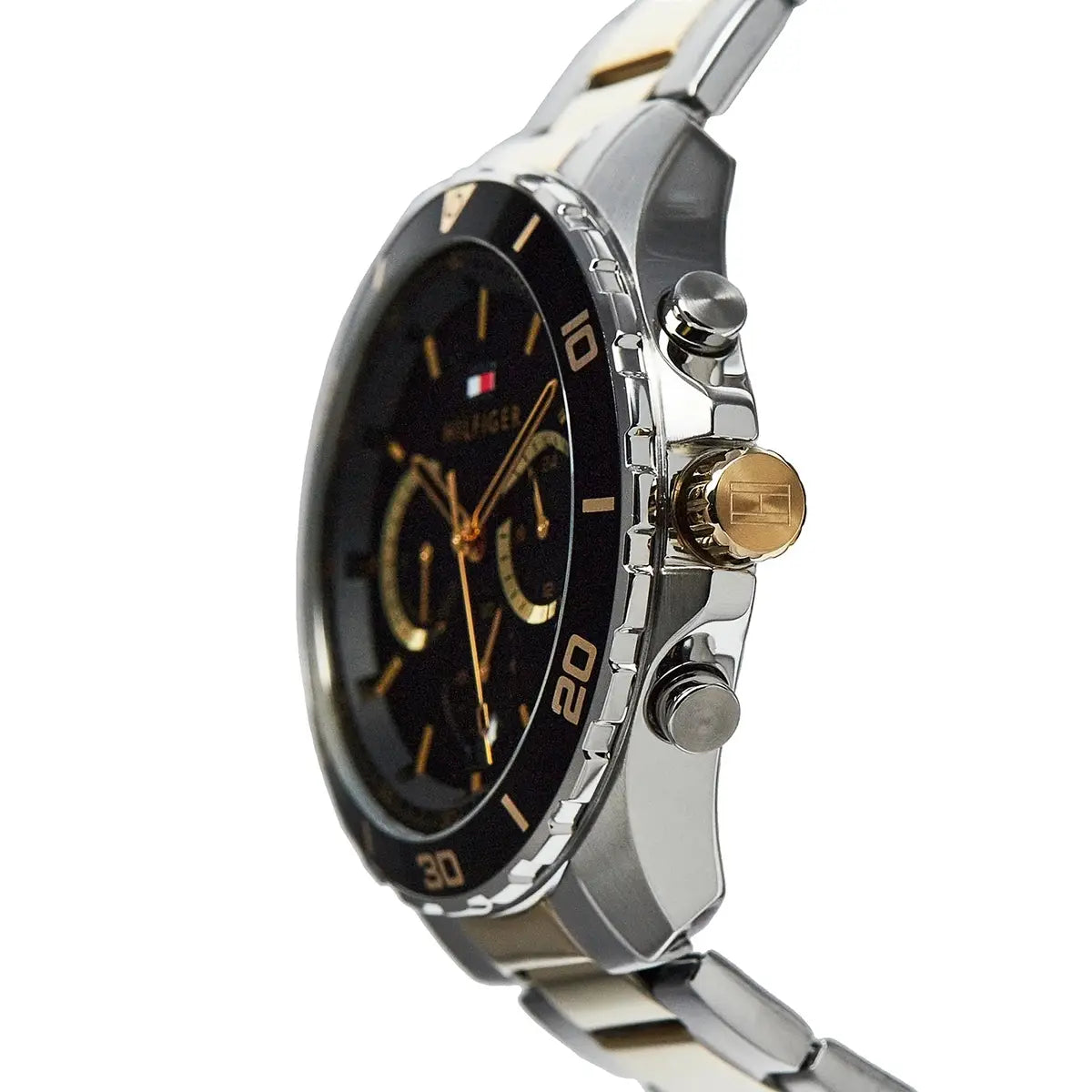 Tommy Hilfiger Jordan 1792095 Two-Tone Silver & Gold Black Dial Men's Watch
