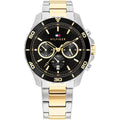 Tommy Hilfiger Jordan 1792095 Two-Tone Silver & Gold Black Dial Men's Watch