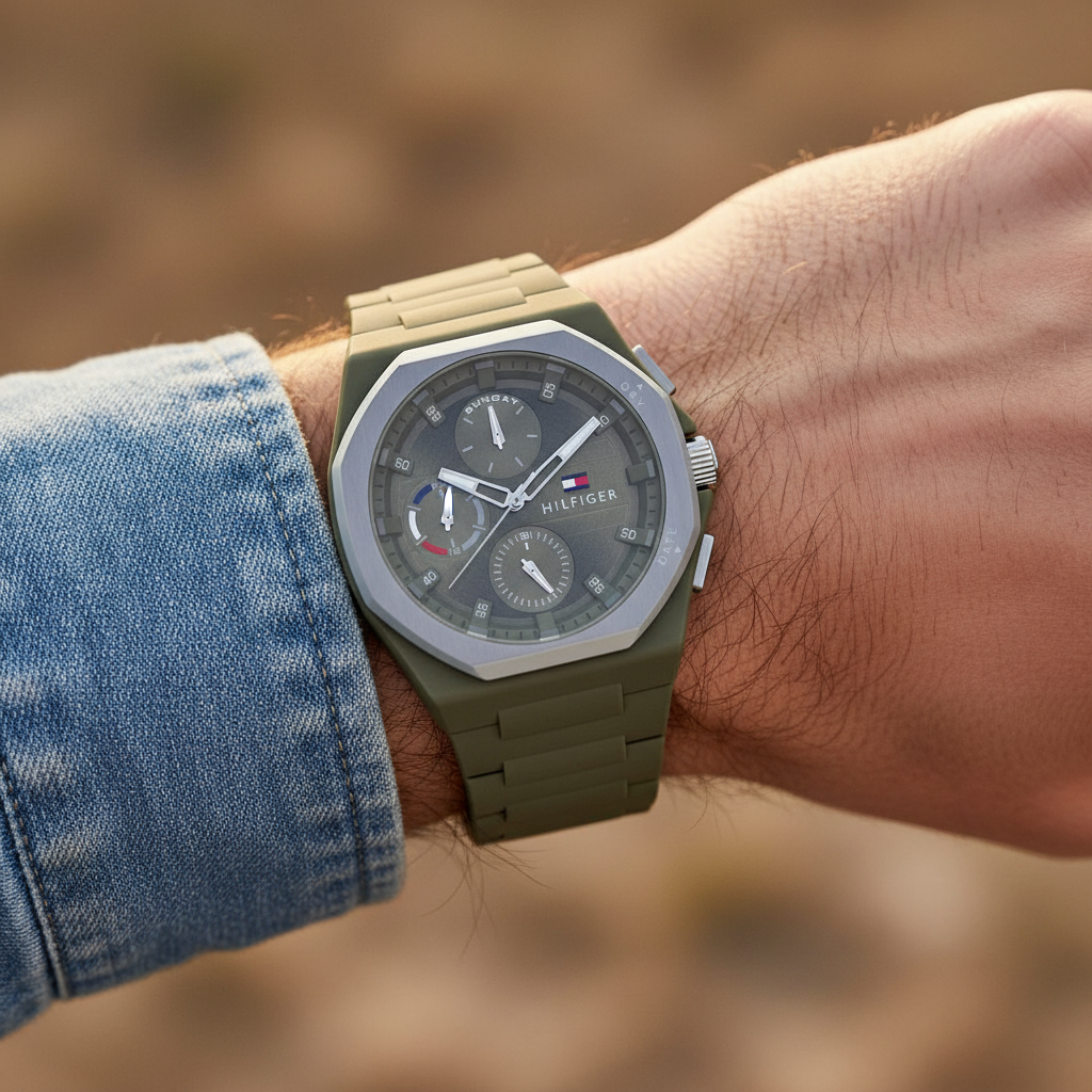 Tommy Hilfiger Neo 1792121 Olive Green Silicone Men's Watch