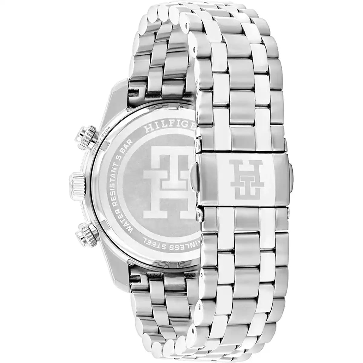 Tommy Hilfiger TH85 1792157 Men's Silver Steel Watch with White Dial & Blue Bezel