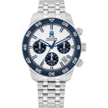 Tommy Hilfiger TH85 1792157 Men's Silver Steel Watch with White Dial & Blue Bezel
