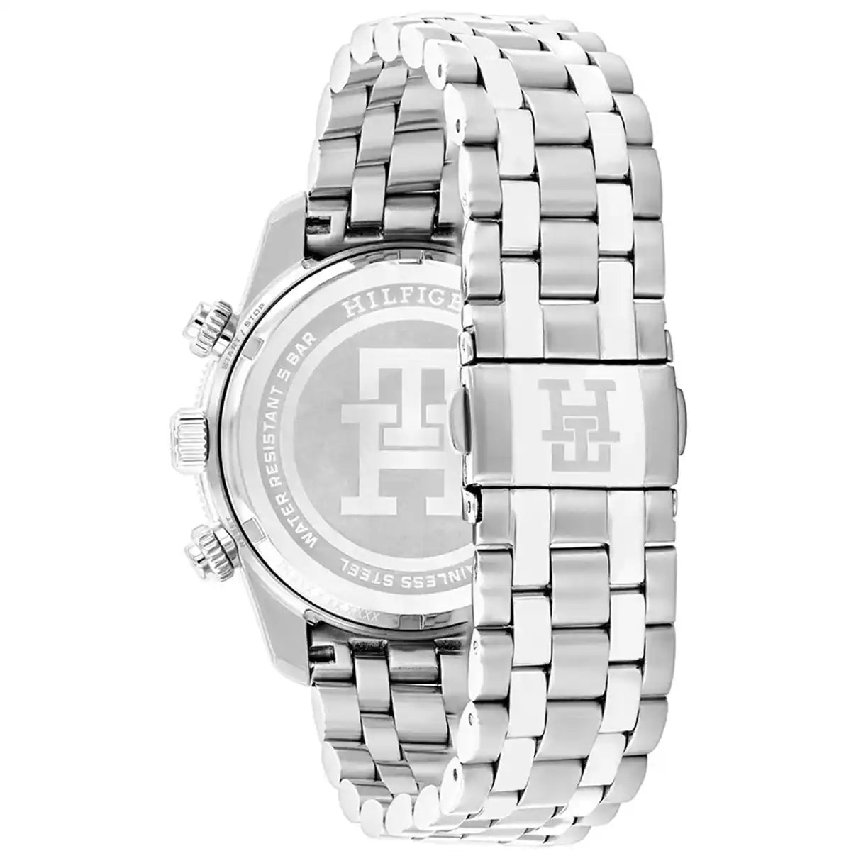 Tommy Hilfiger TH85 1792185 Men's Silver Case Blue Dial Blue-Green Bezel Watch