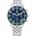 Tommy Hilfiger TH85 1792185 Men's Silver Case Blue Dial Blue-Green Bezel Watch