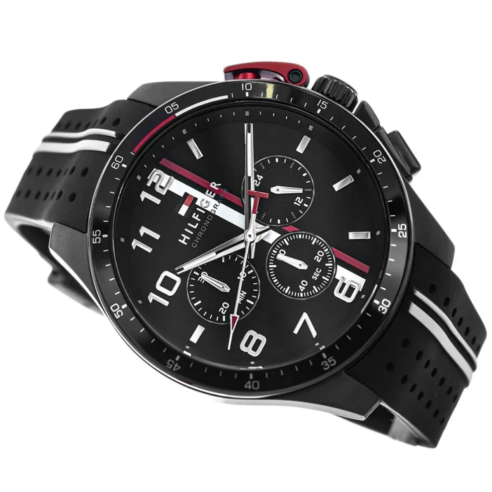 Original Tommy Hilfiger Men's Watch - All Black Rubber Strap (1792168)