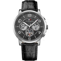 Original Tommy Hilfiger Men's Watch - Silver Case & Black Leather (1791289)