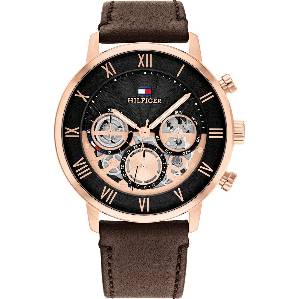 Original Tommy Hilfiger Men's Watch - Gold Case & Brown Leather (1710566)