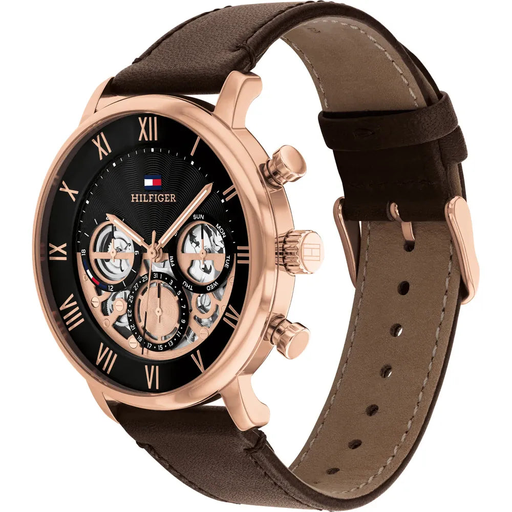 Original Tommy Hilfiger Men's Watch - Gold Case & Brown Leather (1710566)