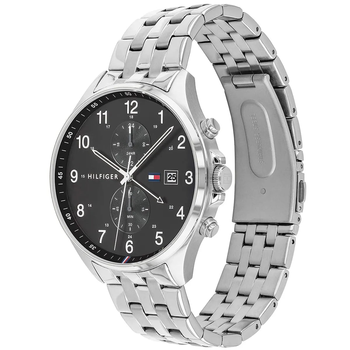 Original Tommy Hilfiger West Men's Watch - Silver Steel & Dark Grey Dial (1791707)