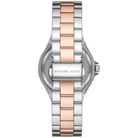 Michael Kors Lennox MK6989 Two-Tone Watch with Crystal Bezel and Silver Dial