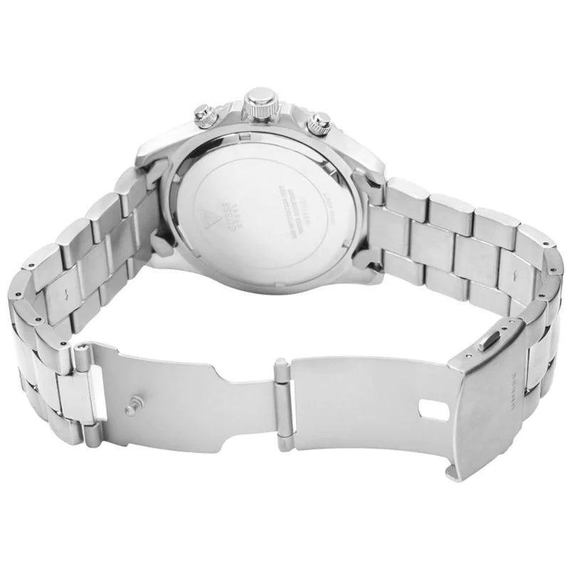 Guess Chaser Chronograph W0170G1 Silver Case Black Dial Silver Metal Men's Watch