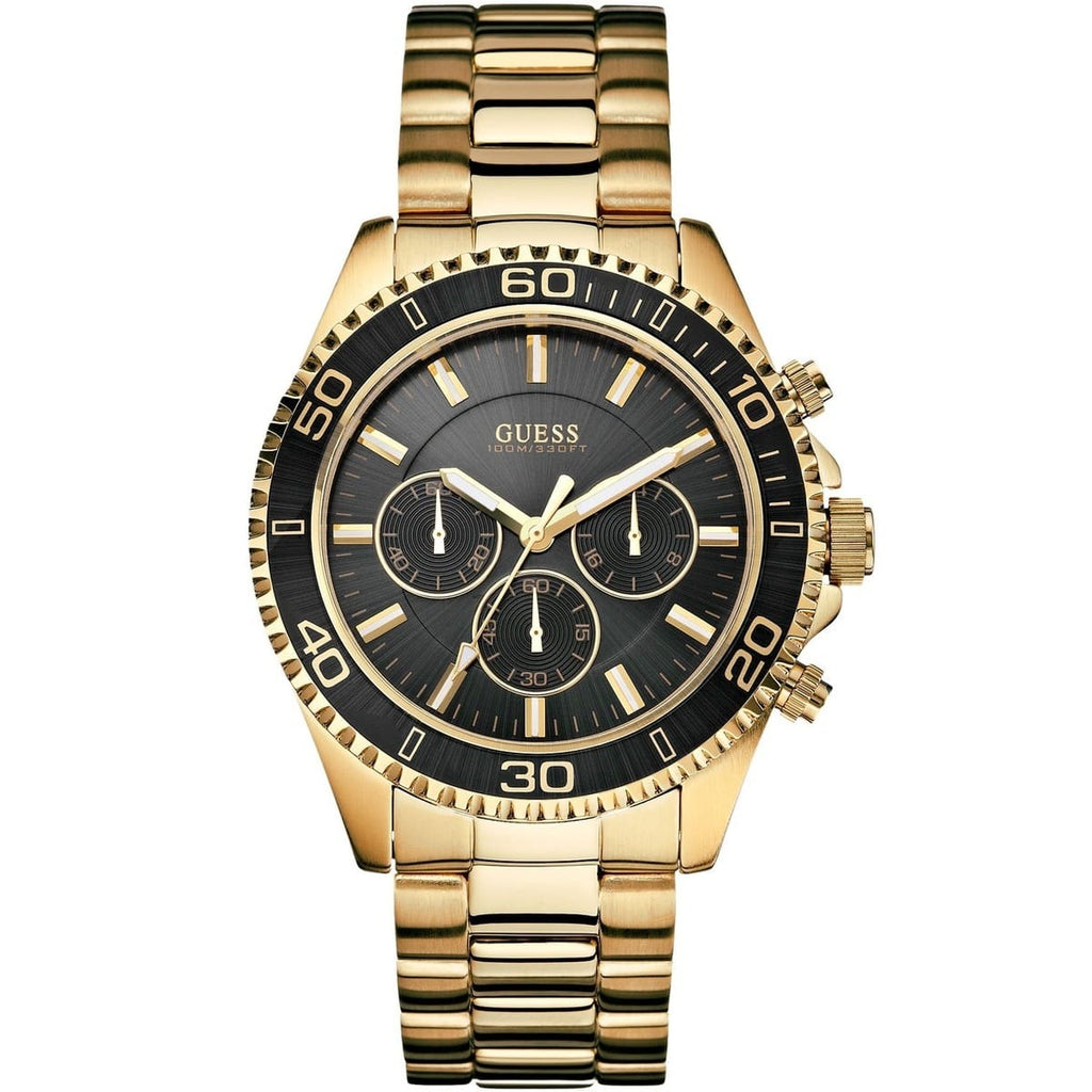 Guess Chaser Chronograph W0170G2 Gold Case Black Dial Gold Metal Men's Watch