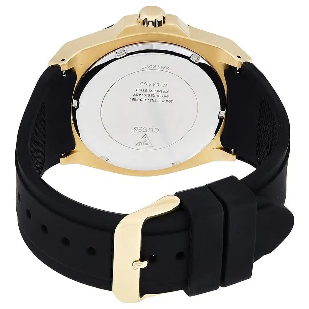 Guess Legacy Multi-Function W1049G5 Gold Case Black Dial Black Rubber Men's Watch