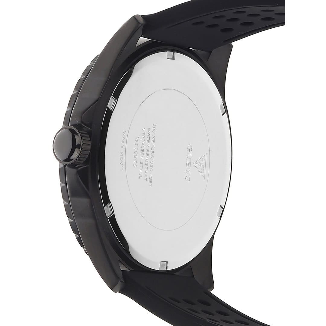 Guess Odyssey W1108G5 Men's Black Case Blue Accents Rubber Watch